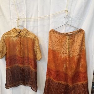 Tiki Long skirt and top